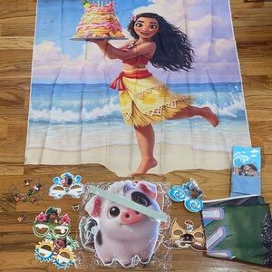 Moana Party Supplies Set with Cake Topper and Decorations